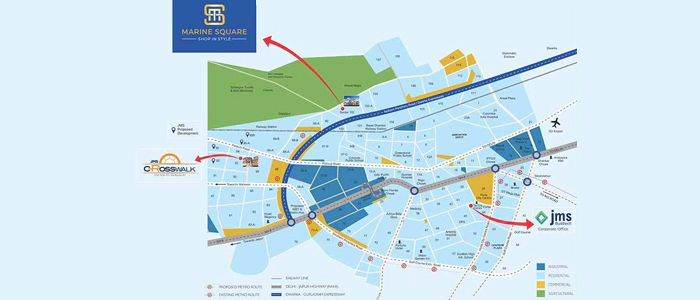 JMS Marine Square Sector 102 Gurugram direction map clickable image