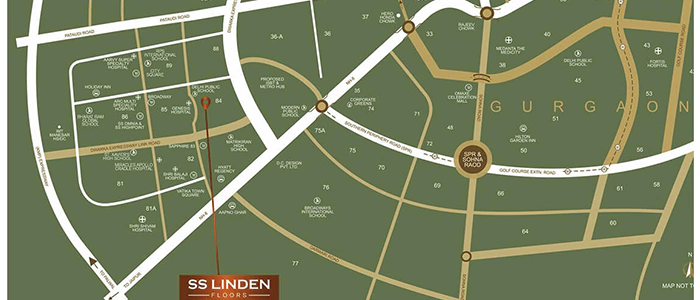 Get direction when u click on the image by google maps for the location of SS Linden Floors Sector 8