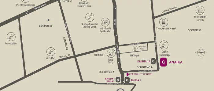 Location of Birla Navya Sector 63A Gurugram click on the image to get direction by google maps