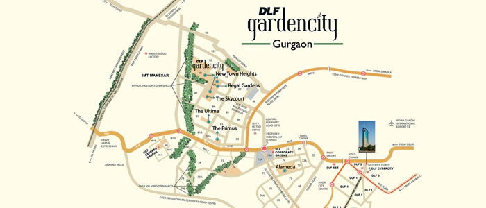Location map by google url on the image to locate DLF Garden City Floors Sector 92 Gurugram