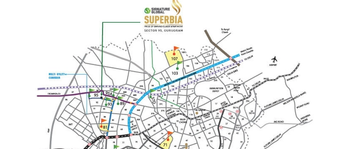 Google map image clickable image of Superbia Sector 95 Gurugram Click on the image to get direction