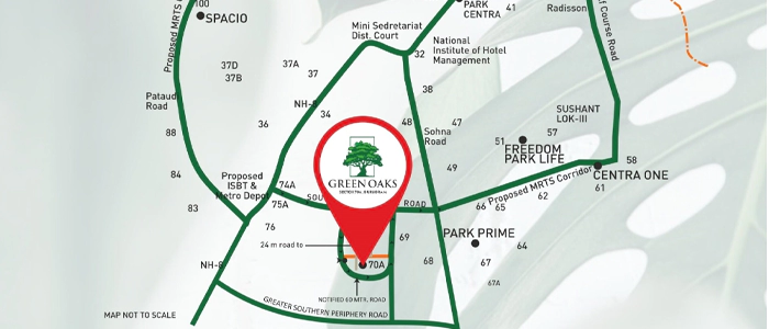 BPTP Green Oaks Sector 70A Gurugram map clickable image 