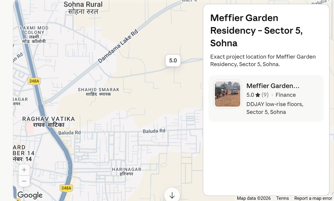  Meffier Garden Residency Gurugram Map
