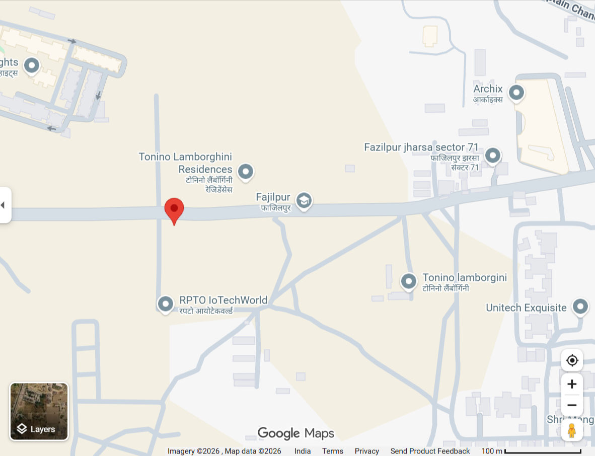 Tonino Lamborghini Residences – Sector 71, SPR Road Gurugram Map