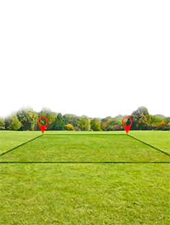 Plot image on green grass with two location logo